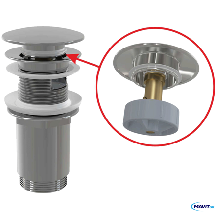 Pileta Click velká zátka 5/4"s prepadom A392C