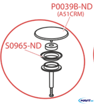 A - P39B zátka CR komplet.k van.sifón